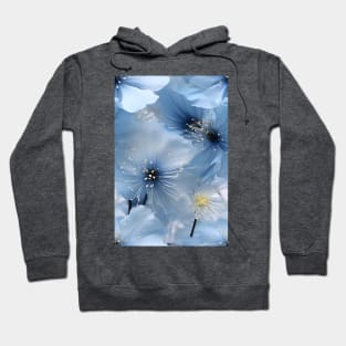 Beautiful white flowers with cool deep blue ascents ! Hoodie